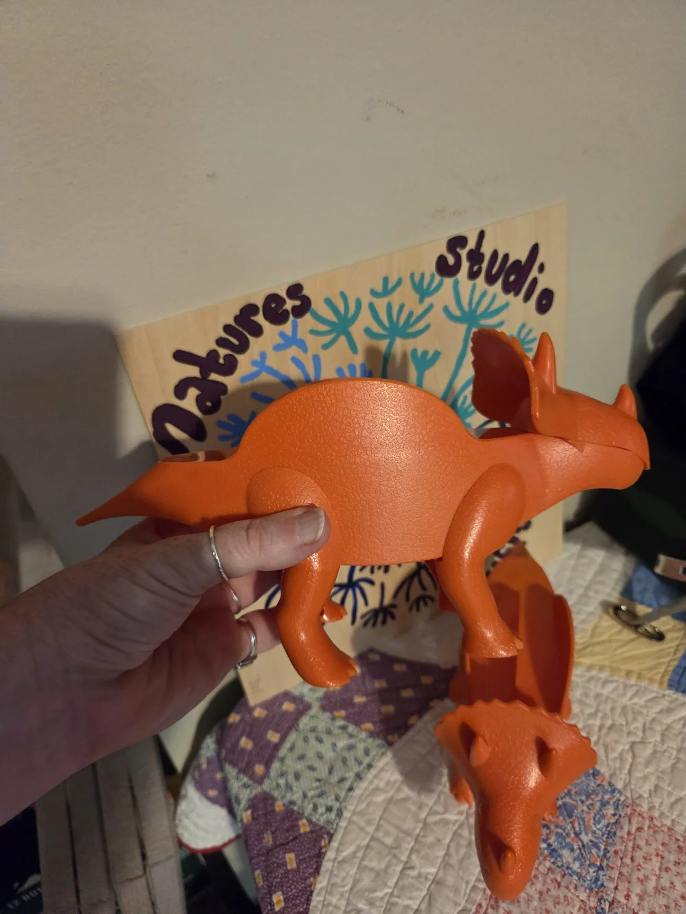 Triceratops Taco Holders Set of 2 Dinosaurs (Holds 2 Tacos each!) Orange Color